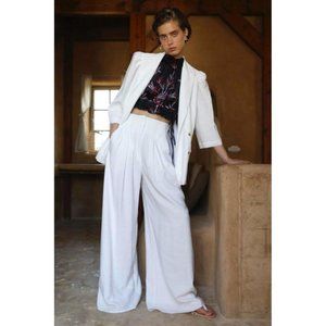 Sabina Musayev Bali Pants White Wide Leg High Waist